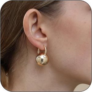 lot 67875 image: Ascona GoldSilver Hoop Earrings, Gold Ball Drop Dangle Earrings for Women, Hypoallergenic Lightweight Gold Plated Earrings