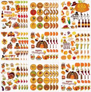 lot 67891 image: Fall Turkey Stickers - 496 PCS, Perfect for Kids Cards & Envelopes