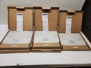 lot 35 image: Lot of five New Waterproof Wireless Standard Keyboard & Dongle - KBA-C4166-CNR