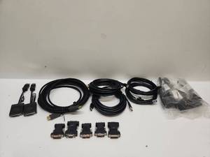 lot 37 image: Computer Cable Adapter Lot DVI HDMI USB Connectors Adapters