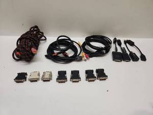 lot 38 image: Computer Video Cables and Adapters Lot DVI HDMI RJ45 Connectors