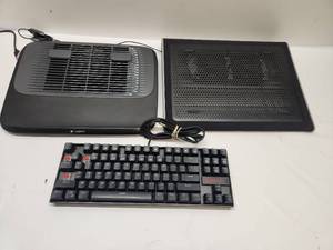 lot 43 image: Redragon Mechanical Keyboard with Logitech Laptop Cooler Pad Bundle