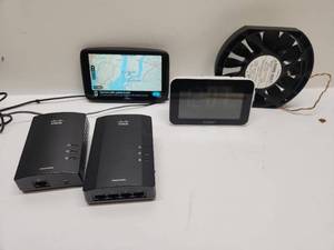 lot 47 image: Electronics Lot GPS Navigation Devices Networking Equipment Fan