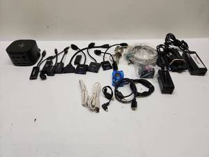 lot 59 image: HP Docking Station with StarTech Benfei Moread Adapters Cables Power Adapters Lot