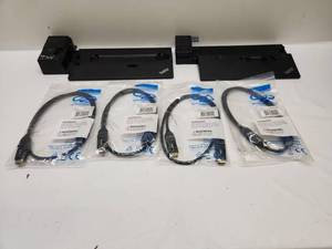 lot 65 image: Lenovo ThinkPad Docking Station 2x Unit with 6x C2G HDMI Cables