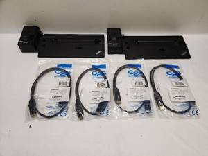 lot 66 image: Lenovo ThinkPad Docking Station Lot with 4 HDMI Cables