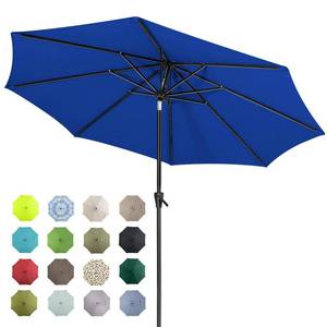 lot 20158 image: Tempera 10ft Patio Market Outdoor Table Umbrella with Auto Tilt and Crank, Large Sun Umbrella with Sturdy Pole & Fade Resistant Canopy, Easy to Set, Navy - Retail $70