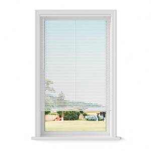 lot 20169 image: Lumino 1 Aluminum Mini Blinds, 32 W x 64 L White - Retail $34