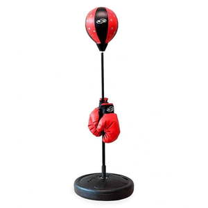 lot 20178 image: NSG Punching Bag and Boxing Gloves Set for Kids �� Freestanding Base Punching Ball with Spring Loaded Height Adjustable Stand  Junior Boxing Gloves  and Hand Pump - Ages 4 - Retail $25