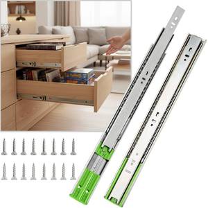 lot 20211 image: 1 Pairs 18 inch Drawer Slides Soft-Close Full Extension Side Mount Ball Bearing 3-Section Drawer Slide Set