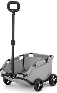 lot 20304 image: Dog Stroller 4 Wheels Folding Dog Cart Pet Stroller for Travelling Shopping Walking Playing for Small Dogs Cats (Grey) - Retail $68