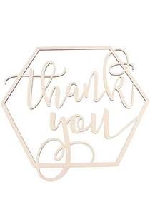 lot 20310 image: Taotenish Wedding Thank You Sign Wooden Hexagon Photography Plaque for Wedding Party Decoration - Retail $26