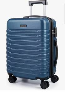 lot 20313 image: LIGHT FLIGHT Expandable 20 Carry On Luggage 22x14x9, TSA Lock, BlueLightweight Suitcase with Double Spinner Wheels - Retail $62
