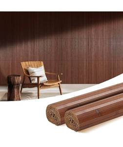 lot 20314 image: OUZUGIE 2 Pack 96x24 Inch Natural Bamboo Wall PanelCoffee Pole Wrap Paneling for Walls, Ceilings, Cabinets, Furniture �� Ideal for Bedroom, Living Room & Office DIY Decor - Retail $52