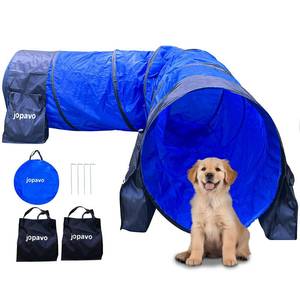 lot 20322 image: Dog Agility Training Equipment TunnelJOPAVO 10 Foot Agility Tunnel with 2 Pack Sandbags, Carry Bag and 4 Ground Spikes.Ideal Agility Equipment for Dog Obstacle Course,Exercise&Park - Retail $50