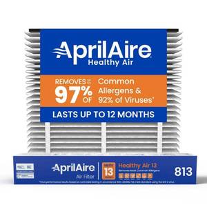 lot 20378 image: Aprilaire Space-Gard 813 Pleated Filter MERV 13 - 2 Pack - Retail $62