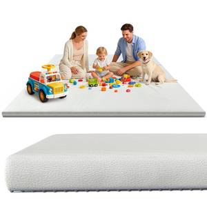 lot 20397 image: Play Mat for Floor 79x79 Inch, Foldable Play Mat with Removable Machine Washable Cover, Extra Thick Crawling Mat, Waterproof Non-Slip Large Activity Mat - Retail $96