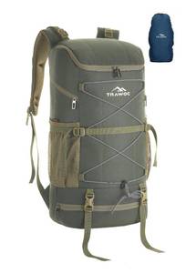 lot 20402 image: TRAWOC STEALTH 40L Travel Backpack for Men and Women, Laptop & Shoe Compartment Rain Cover,Casual Bag for trekking & Hiking - Retail $49