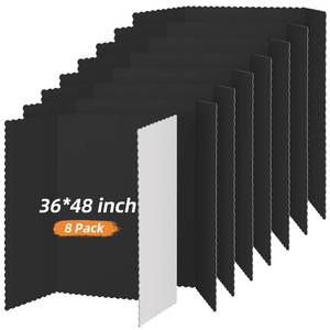 lot 20412 image: Henoyso 8 Pcs 36 x 48 Inch Black Trifold Poster Board Large Tri Fold Presentation White Display Board Foldable Paperboard for Science Fair School Business Project Exhibition - Retail $65