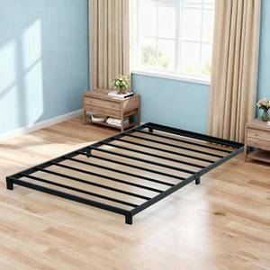 lot 20431 image: 3 Inch Bed Frame Twin Low Profile, Twin Size Platform Bed Frame, Heavy Duty Metal Bed Frame Low, No Box Spring Needed, Sturdy, Easy Assembly, Noise-Free, Black - Retail $60