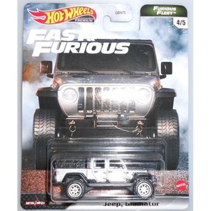 lot 61160 image: Diecast Dropshipper GRK52 3 in. Jeep Gladiator Pickup Truck with Accessories Top Fast & Furious Series Diecast Model Car  Metallic Silver & Black