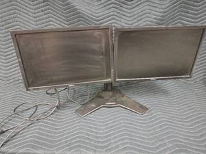 lot 61213 image: Dual Dell Computer Monitors with Planar Display Stand