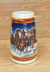 lot 61164 image: 1999 Century of Tradition CS389 Collectible Budweiser Holiday Beer Stein
