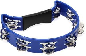 lot 61188 image: two half-moon handheld double-row tambourines - RedBlue