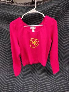 lot 1028 image: Ribbed Knit Kansas City Chiefs Long Sleeve Top - 1X