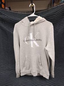 lot 1039 image: Calvin Klein Jeans Monologo Fleece Hoodie in grey