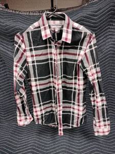 lot 1051 image: Express long-sleeve button-down plaid shirt - S