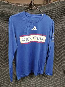 lot 1059 image: royal blue adidas Kansas Jayhawks long-sleeve t-shirt Rock Chalk - S
