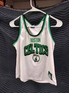 lot 1062 image: Ultra Game Boston Celtics white mesh basketball jersey - L