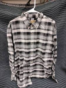 lot 1064 image: The Foundry Supply Co. plaid button-down shirt - BlackWhite - XLT