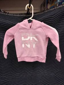 lot 1083 image: pink DKNY Kids pullover fleece hoodie - 3T