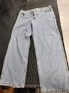 lot 1093 image: Faded Glory Carpenter light-wash wide-leg baggy denim jeans - 36x32