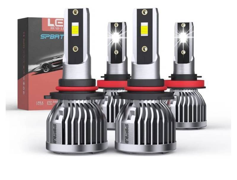 lot 38194 image: Fit For Ford F-150 (2015-2020) 9005 H11 HighLow Beam LED Headlight Bulbs, Super Bright Cool White, Plug and Play, Pack of 4 - Retail $60