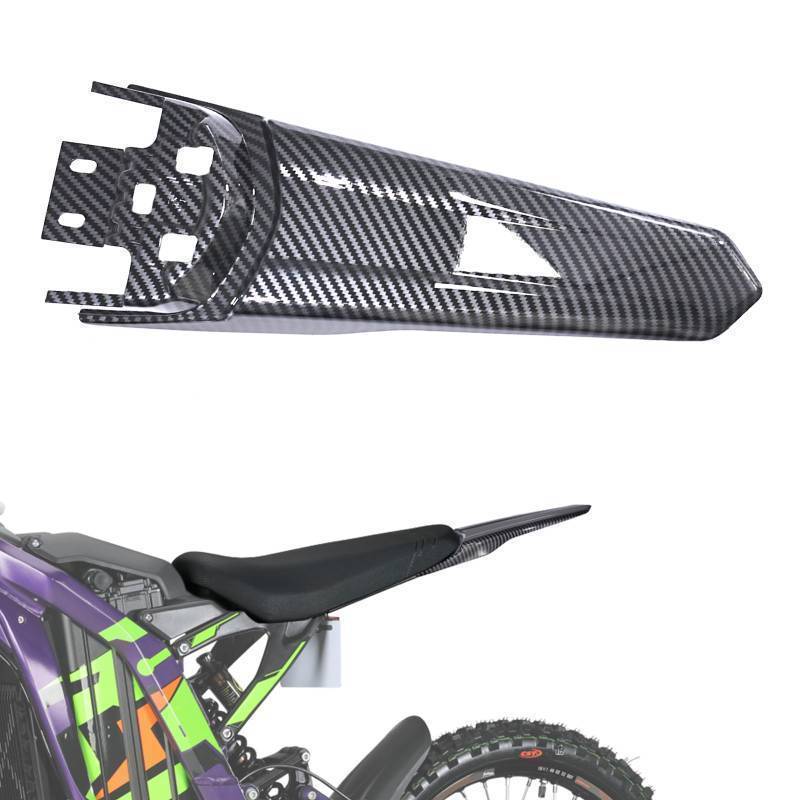 lot 55889 image: Modified Extended Rear Fender, Long Back Mudguard for Surron Light Bee XS and Segway X160X260,Longer Tail Guard Sur-Ron Accessories, Imitation Carbon Fiber Sur Ron Parts(Water Transfer,Glossy)