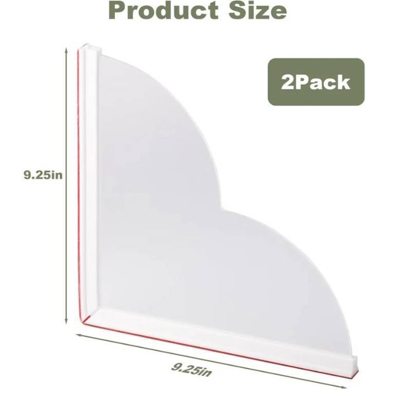lot 72510 image: 2 Pack Waterproof Shower Splash Guard for Bathtub to Keep Water in Shower, Self-Adhesive Splash Guard for Walk in Showers, Showers Corner Protectors Guards for Bath Tub - Retail $10