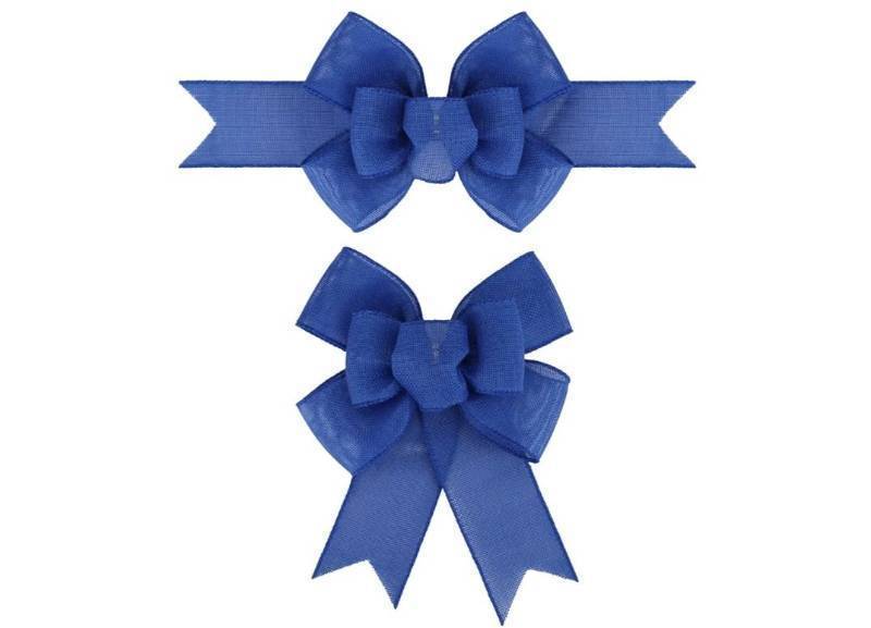 lot 37416 image: 2 Pcs Royal Blue Wired Ribbon Handmade Premade Burlap Bows for Wreaths Tree Decorations Gift Wrapping Outdoor Decoration(Royal Blue) - Retail $9