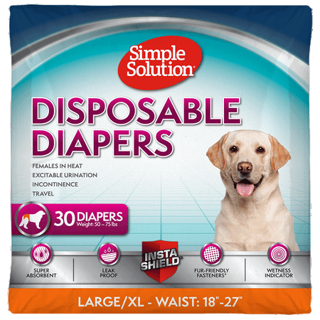lot 46651 image: Simple Solution True Fit Disposable Female Dog Diaper - LXL - 30 Count - Retail $23