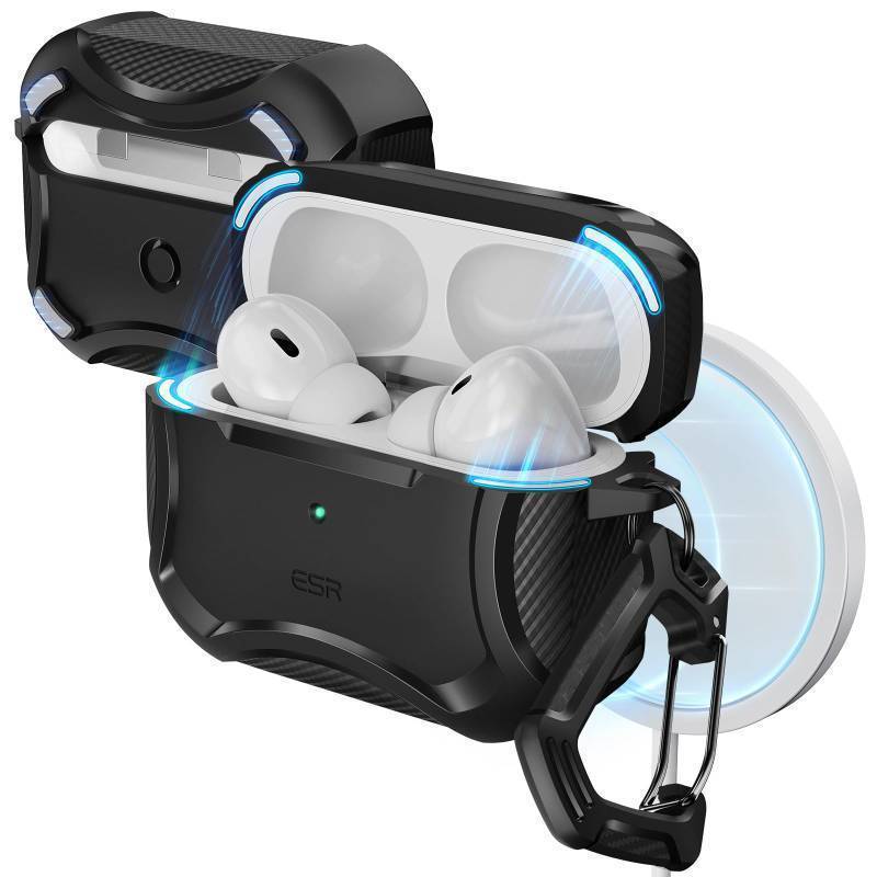 lot 16748 image: ESR for AirPods Pro 2 Case, Compatible with Airpods Pro Case 2nd  1st Generation (202320222019), Compatible with MagSafe, Powerful Drop Protection, Magnetic Lid, Black - Retail $14