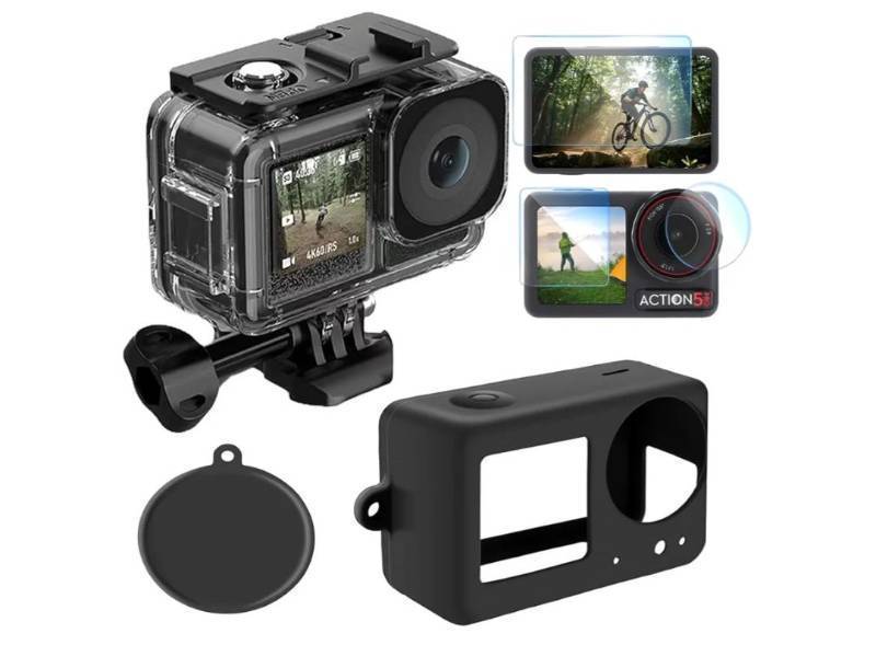 lot 16817 image: Accessories Kit for DJI Osmo Action 5 pro  43 Waterproof Case Housing Glass Screen Protector Film Silicone Case Lens Cover for DJI Action 5Pro  43 - Retail $20