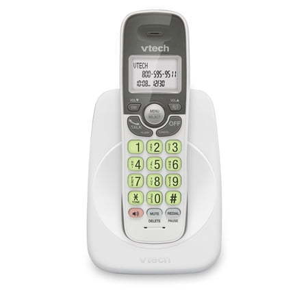 lot 16937 image: VTech VG131 DECT 6.0 Cordless Phone - Bluetooth Connection  Blue-White Display  Big Buttons  Full Duplex Speakerphone  Caller ID Easy Wall Mount  1000ft Range (WhiteGrey) - Retail $41