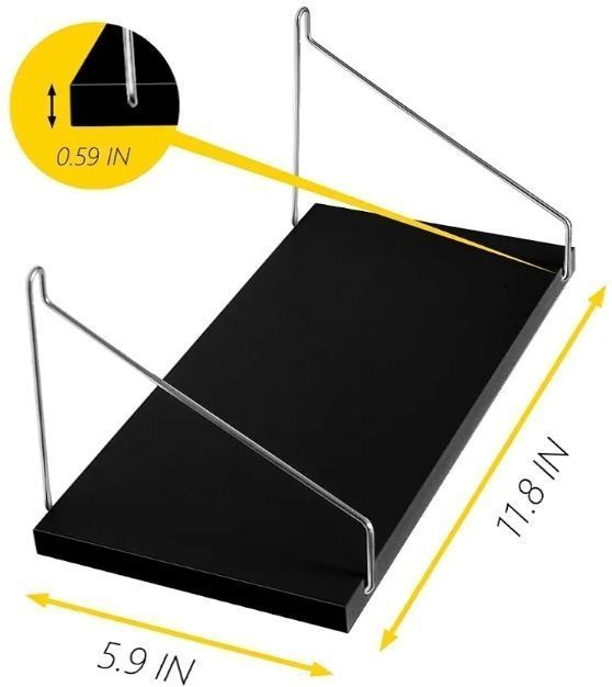 lot 58555 image: Fabric Walls Cubicle Shelf with Hooks, 11.8 Wooden Cubicle Shelves with Hangers, Cubical Accessories for Work, Office Cubicle Wall Decor, Cubicle Decorations for Women Men Desk (1, Black) - Retail $10