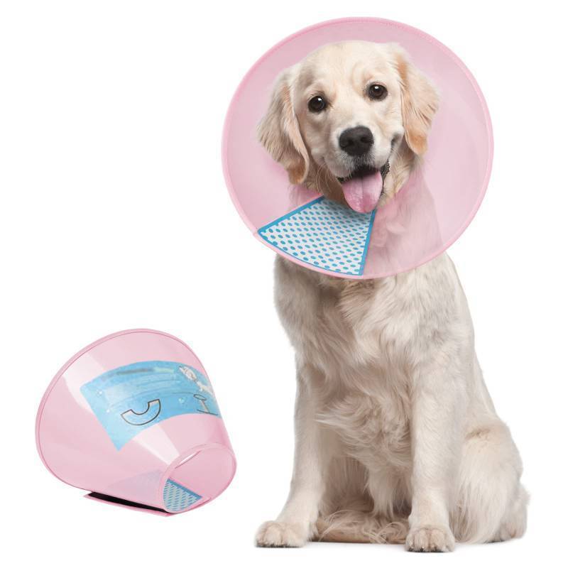 lot 36060 image: Dog Cone Collar Adjustable After Surgery, Comfortable Pet Recovery Collar & Cone for Large Medium Small Dogs, Elizabethan Dog Neck Collar Plastic Practical - Retail $20