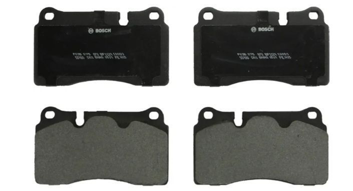 lot 46339 image: BOSCH BP1129 QuietCast Premium Semi-Metallic Disc Brake Pad Set - Compatible with Select Chevrolet Camaro, Corvette Ferrari California Volkswagen Touareg. JUST PADS, NO HARDWARE. - Retail $47