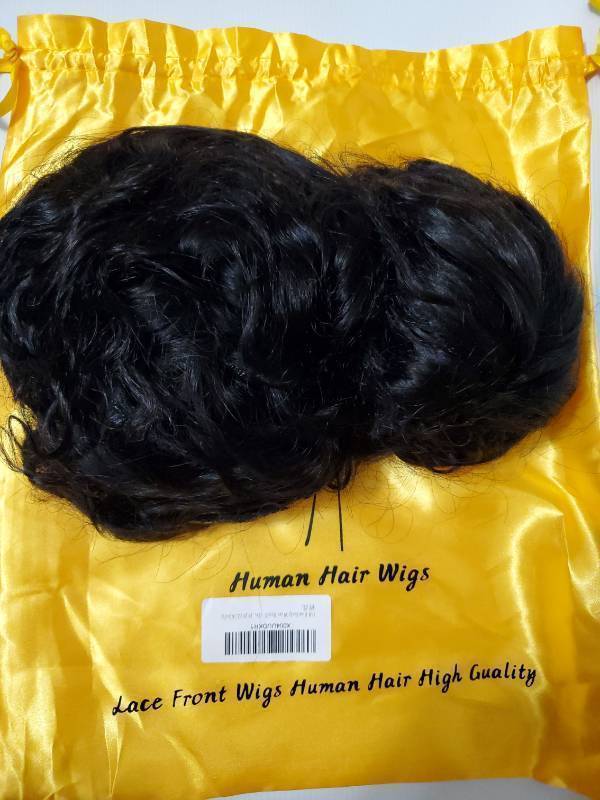 lot 62531 image: Human Hair Lace Front Wig Black Curly - Retail $80