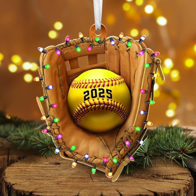 lot 62558 image: Christmas Softball Gifts for Girls 8-12, Softball Ornament - 2D Flat (Not 3D) Acrylic Ornaments 2025 for Christmas Tree Decorations - Gifts for Sporty Girls Coach, Sports Ornament Decor - Retail $16