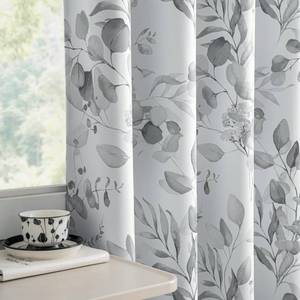 lot 46869 image: 100% Blackout Curtains for Bedroom, Grey Floral Printed Curtains 96 Inches Long for Living Room Darkening Thermal Insulated Watercolor Patterned Drapes, Grommet Window Curtains 2 Panels - Retail $29